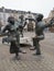 Sculptures in Theatre Square in the heart of Luxembourg town, Europe