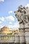 Sculptures on the Vittorio Emanuele II bridge, Rome, Italy