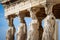 Sculptures of women in the temple complex Acropolis in Athens