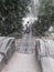 A scuty running beautiful hanging bridge scene  in  Nepal