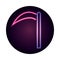 Scythe tool steel danger neon icon style