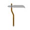Scythe weapon isolated. Old medieval weapon for warriors