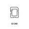 Sd card line flat icon. Memory card