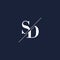 SD initial modern logo designs inspiration, minimalist logo template
