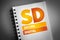 SD - Secure Digital acronym on notepad, technology concept background