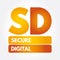 SD - Secure Digital acronym, technology concept background