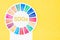 The SDGs 17 development goals environment on yellow background. Environment Development concepts