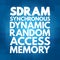 SDRAM - Synchronous Dynamic Random-Access Memory acronym, technology concept background