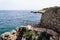 Sea access on bright summer day view panoramic in mediterranean water Juan-les-Pins Antibes in France