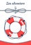 Sea Adventure Poster Lifebuoy Vector Illustration