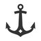 Sea anchor black icon, navy ship symbol