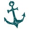 Sea anchor stylized vector illustration