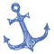 Sea anchor stylized vector illustration