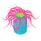 Sea anemone icon, bright natural underwater coral