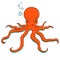 Sea animal, octopus. Inhabitant of the depths of the ocean. object on a white background raster.