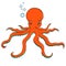 Sea animal, octopus. Inhabitant of the depths of the ocean. object on a white background vector.