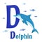 Sea Animals Alphabet. ABC for children. Letter D