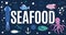 Sea animals collection seafood background