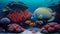 Sea background with tropical fish