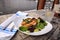 Sea bass, broccoli and a spring salad dinner