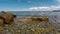 Sea bay with clean water in sunny day, nice place for swimming. Time lapse.