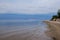 sea beach aerial detail view in summer