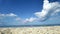 Sea beach clouds in autumn blue sky time lapse photo video preveza greece