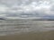 Sea. Beach. Storm. Stormy sky with the sky covered with gray clouds next to the shore of the Mediterranean Sea