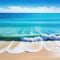 sea beach on a sunny day with crystal clear water small waves and a blue sky summer background