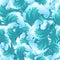 Sea blue water wave seamless pattern, ocean border background design element for banner or greeting card, decoration