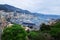 Sea, boats and buildings in Monaco, summer landscape, harbor view from above