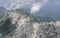 sea breeze clouds and steep cliffs at Laga Mountains range, Italy