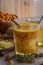 sea buckthorn honey ginger mix in glass
