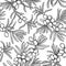 Sea buckthorn seamless pattern