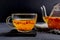 Sea buckthorn tea with ginger, berries and cinnamon