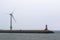 sea Cape with the lighthouse the wind turbine