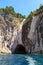 Sea cave in coastal cliff, Coromandel Peninsula, New Zealand