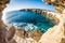 Sea caves near Cape Greko. Mediterranean Sea. Cyprus