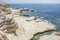 Sea caves near Paphos. Cyprus landscape. White cliffs