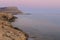 Sea caves at sunset. Mediterranean Sea. Nature composition