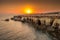 Sea caves at sunset. Mediterranean Sea. Nature composition