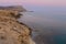 Sea caves at sunset. Mediterranean Sea. Nature composition