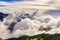 Sea of clouds in a Mountain Valley. Hehuan Mountain of Taiwan, Asia.