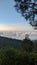 sea of clouds at the top of the Ijen crater mountain