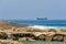 Sea coast and cargo ships