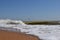 Sea coast, sea, sandy beach, sea sand, beach summer, blue sky and yellow sand