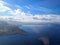 sea coast in Sicily seen from an airplane