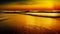 The sea coast during sunset. Coastal waves under the yellow evening sun. Generated AI.