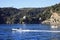 The sea and the coastline near Portofino, Genova, Liguria, Italy