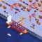 Sea Container Terminal Isometric background